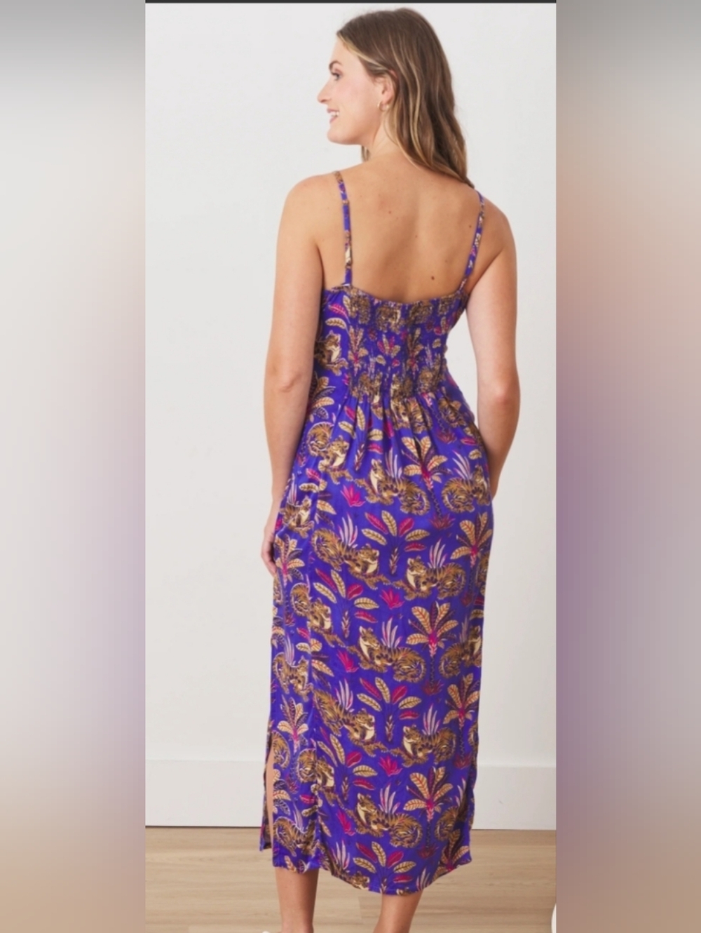 Printfresh Untamed Tiger Satin Chic to Sleep Nightie - Grape Soda,Size  Small - Picture 3 of 8